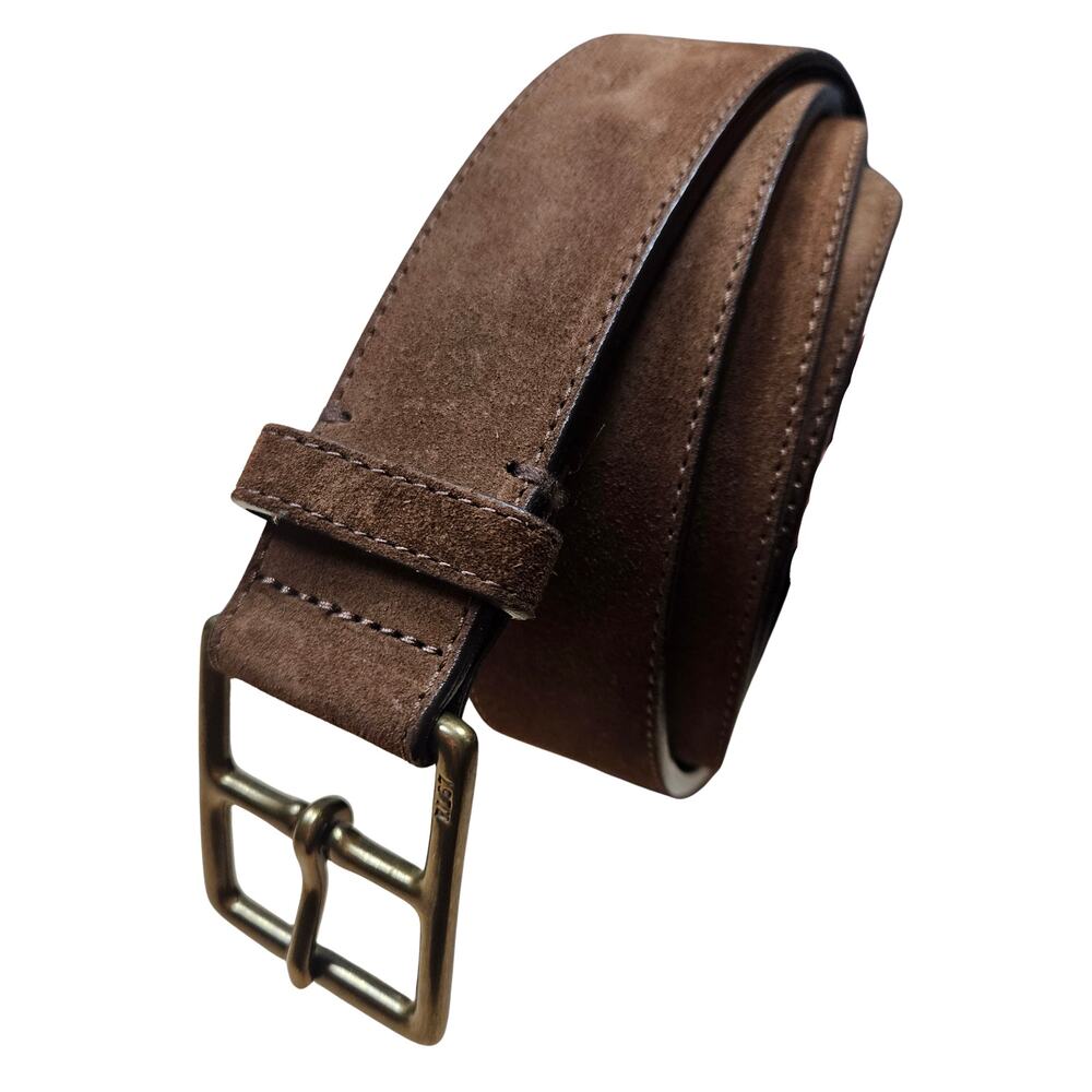 Vintage Men's Extra Large Polo Ralph Lauren Dark Brown Suede Belt 46/110 1.5"W